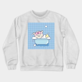 bathing cat Crewneck Sweatshirt